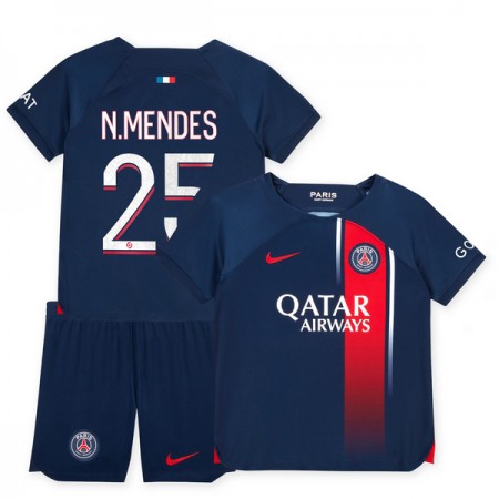 Paris Saint-Germain 2023-24 N.Mendes 25 Lasten Koti - Jalkapallo Pelipaidat (S/S) Paris Saint-Germain 2023-24 N.Mendes 25 Lasten Koti - Jalkapallo Pelipaidat (S/S)